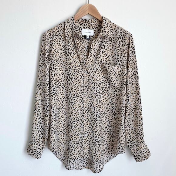 Current/Elliott Gold Leopard Print Derby Button-Up Shirt - Picture 2 of 10